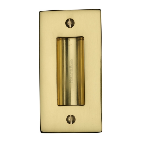 C1820 4-PB • 102 x 52mm • Polished Brass • Heritage Brass Heavy Traditional Rectangular Flush Pull